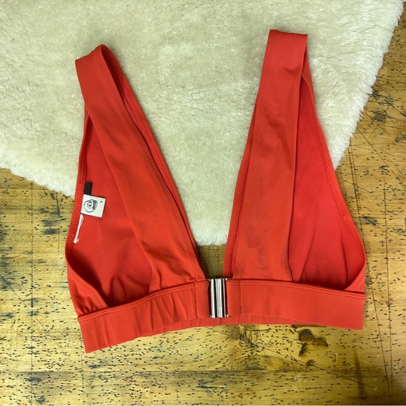 3/$20☀ Cheap Monday Bright Coral Plunging Bikini Top - Picture 4 of 6